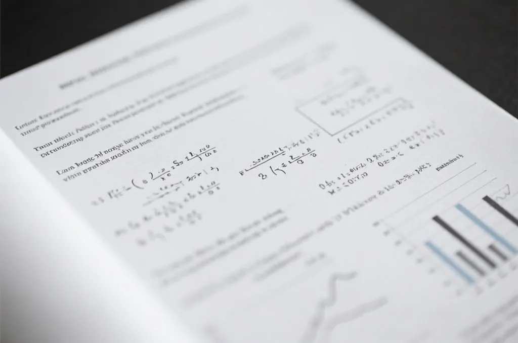 严谨的数学公式与统计学分析数据表,呈现学术研究风格
